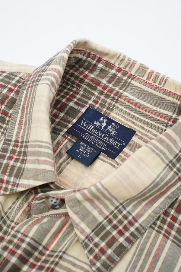 "WILLIS&GEIGER" -Check Pattern Cotton / Wool L/S Shirts-