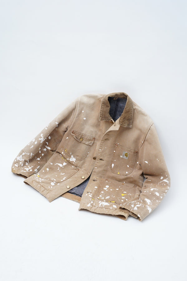 80's "Carhartt" -Blanket Liner Duck Chore Coat (Painted)-