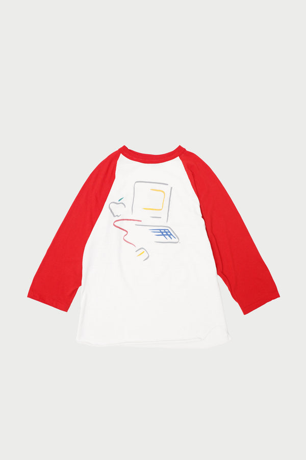 80'S "apple" -"Macintosh Picasso Style" Logo Printed Raglan Tee-