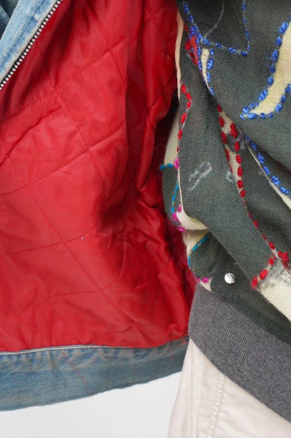 70's "BIG SMITH" -Quilting Liner Denim Zip Jacket-