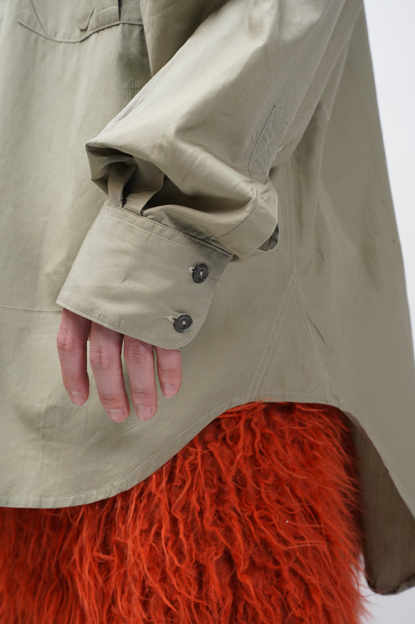 80's "KATHARINE HAMNETT LONDON" -Long Tail Cotton Poplin L/S Shirts-