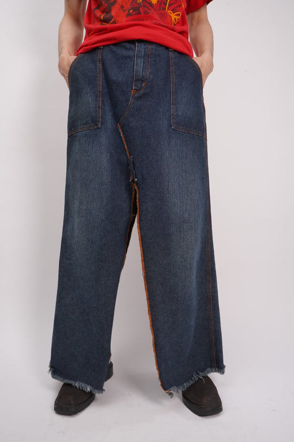 90's "JPG. JEAN'S" -Painter Design Denim Skirt-