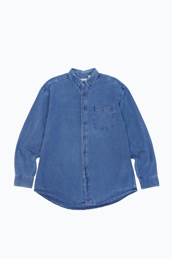 90's "L.L. Bean" -Indigo Canvas L/S B.D. Shirt-