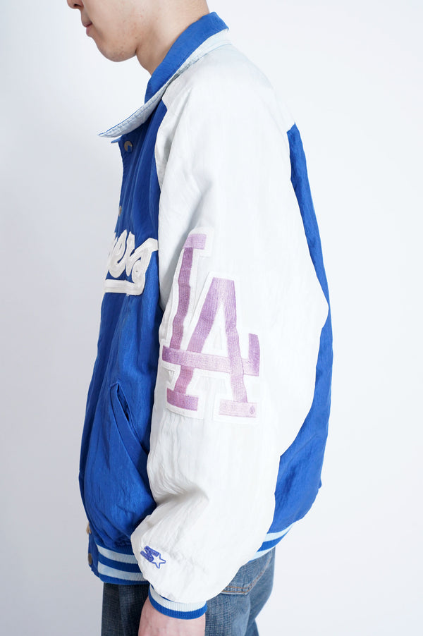 90's "STARTER" -"LOS ANGELS DODGERS" Padded Studium Jacket (W/COLLAR)-