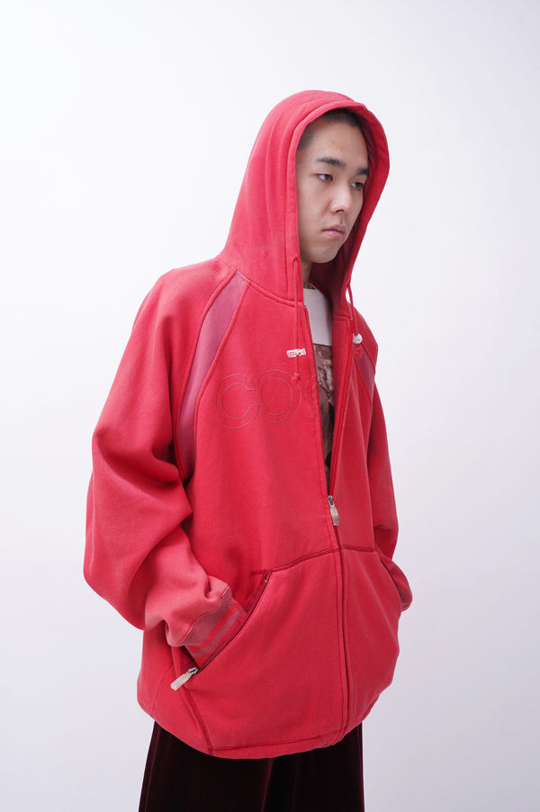"COOGI" -Logo Embroidery Sweat Zip Parka-
