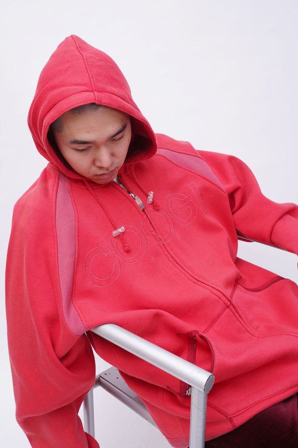 "COOGI" -Logo Embroidery Sweat Zip Parka-