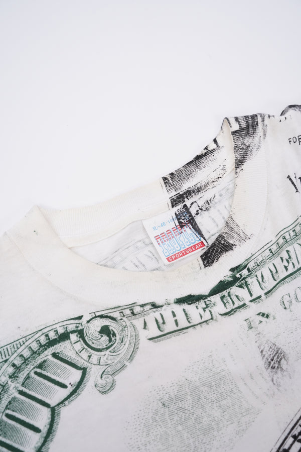 90's "Hanes" -Dollar Print S/S Tee-