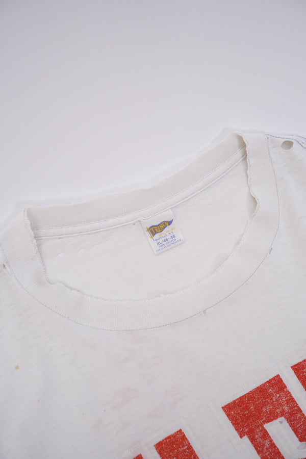 90's "TRENCH MFG Co." -"OILERS" Logo Printed BORO Tee-