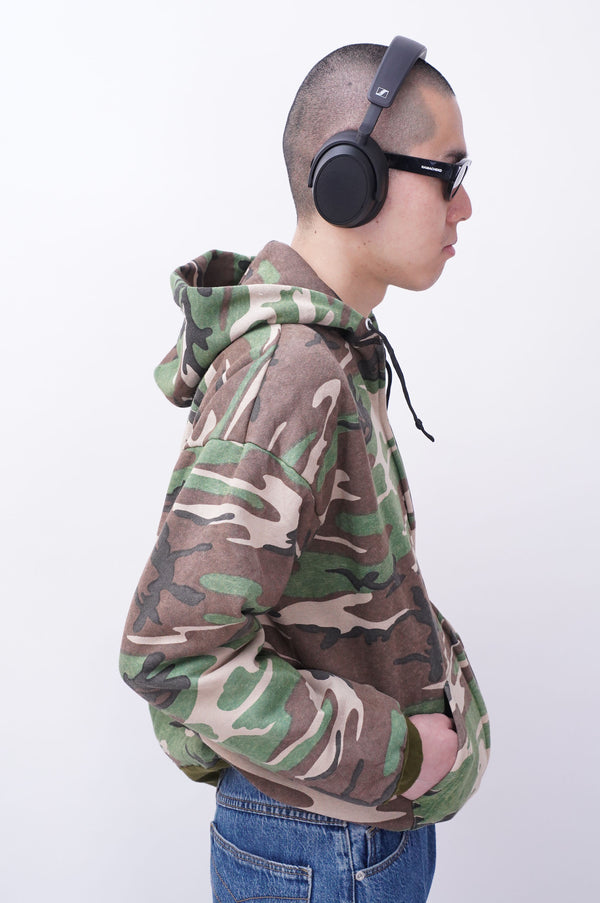 "ACE SPORTSWEAR" -Camo Pattern Thermal Liner Sweat Zip Parka-