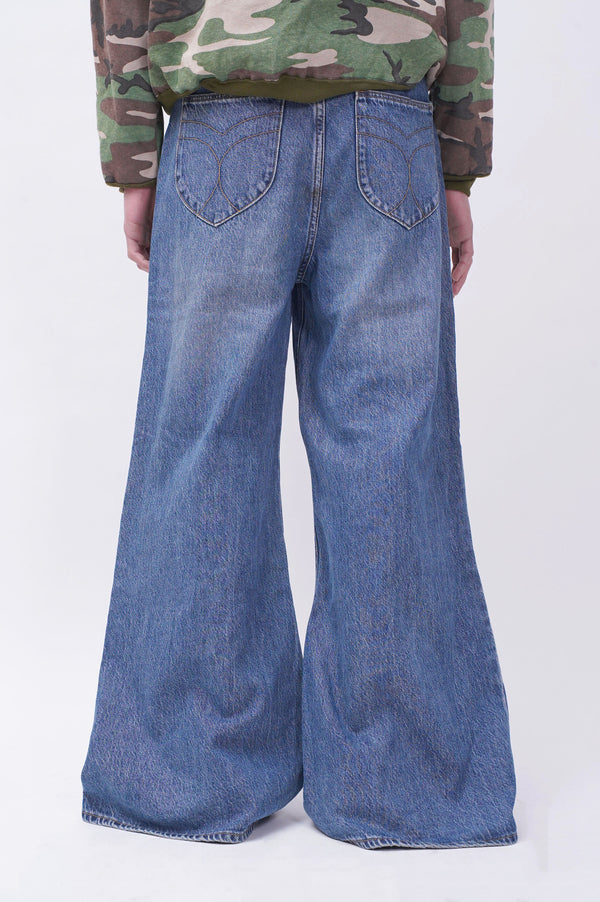 "UNKNOWN" -Wide Baggy Denim Pants-