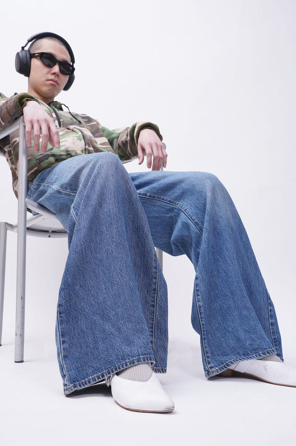 "UNKNOWN" -Wide Baggy Denim Pants-