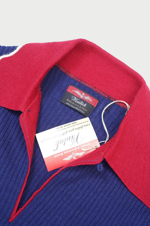 70's "Fruit of the Loom" -Acrylic Knit Polo Shirts(DEADSTOCK)-