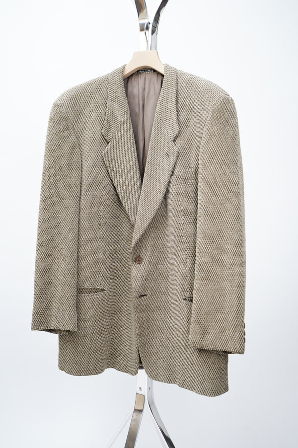 80’s ”GIORGIO ARMANI” -WOOL/NYLON/ACRYLIC Tailored Jacket-
