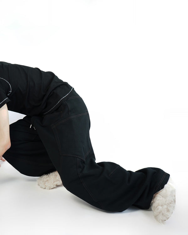 KHOKI -3D cutting sweat pants-