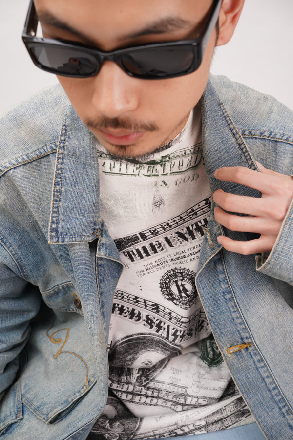 90's "Hanes" -Dollar Print S/S Tee-
