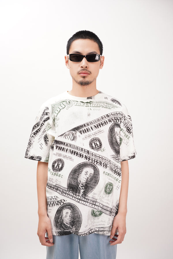 90's "Hanes" -Dollar Print S/S Tee-