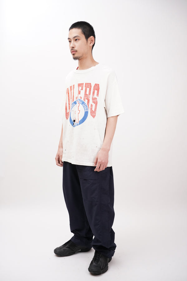 90's "TRENCH MFG Co." -"OILERS" Logo Printed BORO Tee-