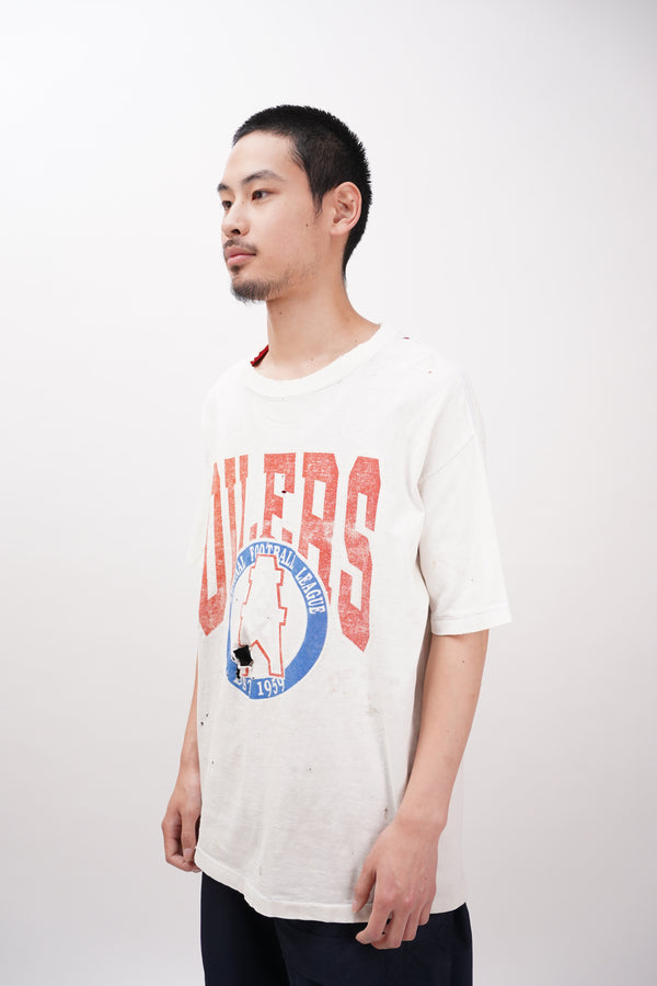 90's "TRENCH MFG Co." -"OILERS" Logo Printed BORO Tee-
