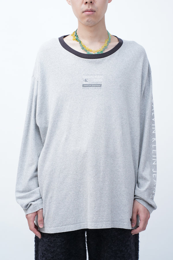 2000’s “CK Calvin Klein Jeans” -Logo Printed L/S Tee-