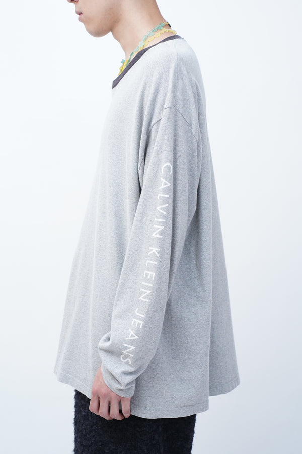 2000’s “CK Calvin Klein Jeans” -Logo Printed L/S Tee-