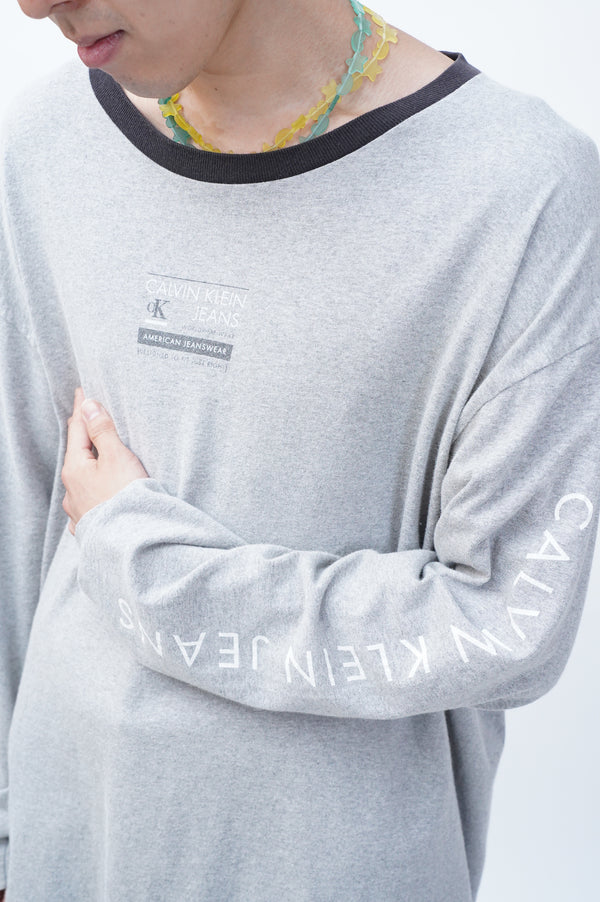 2000’s “CK Calvin Klein Jeans” -Logo Printed L/S Tee-