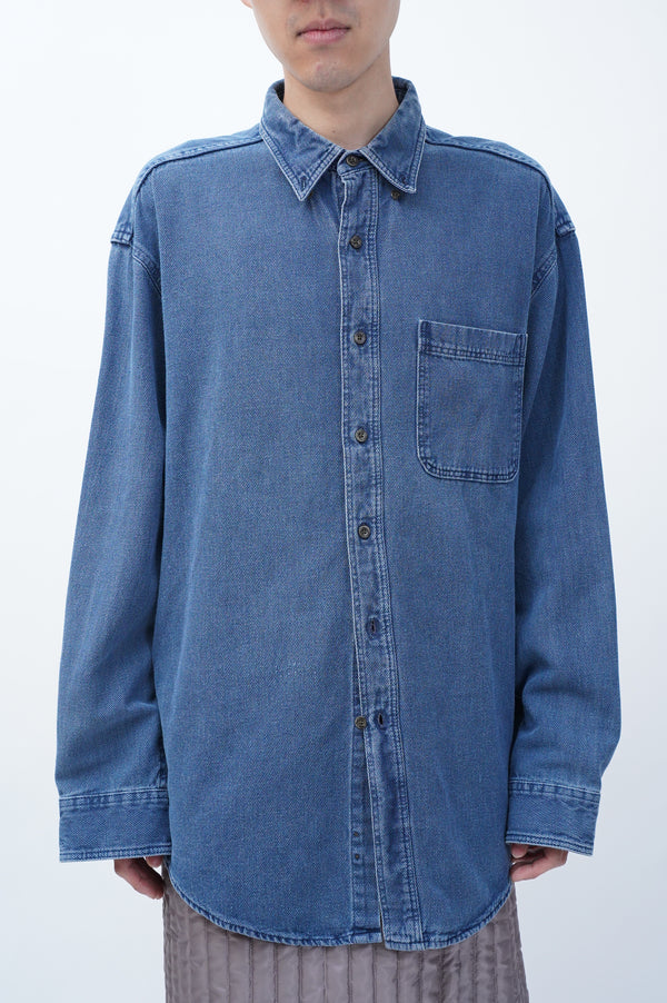 90's "L.L. Bean" -Indigo Canvas L/S B.D. Shirt-