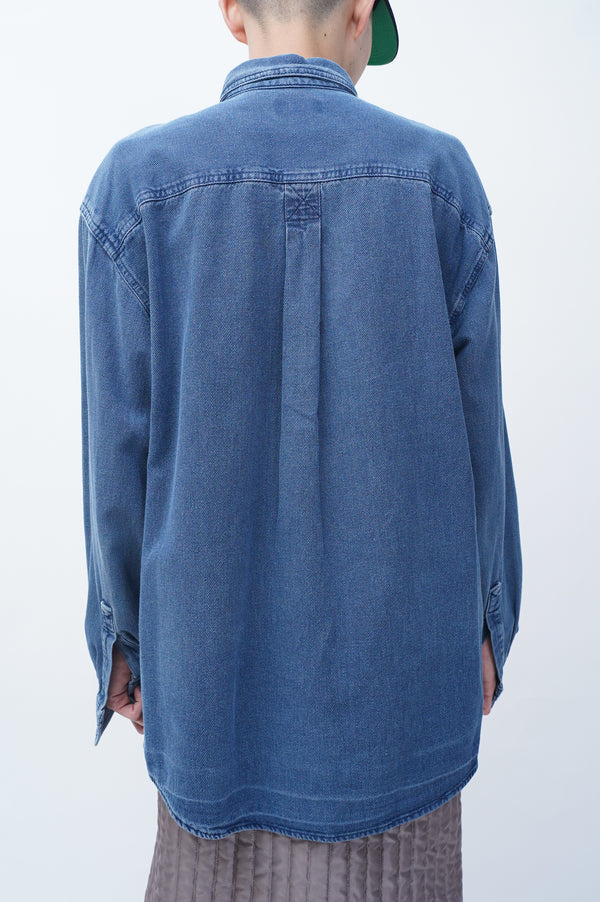 90's "L.L. Bean" -Indigo Canvas L/S B.D. Shirt-