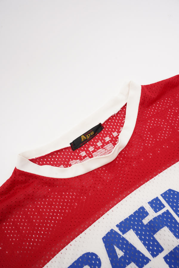90's "A BATHING APE" -Jersey Mesh Game Shirt-