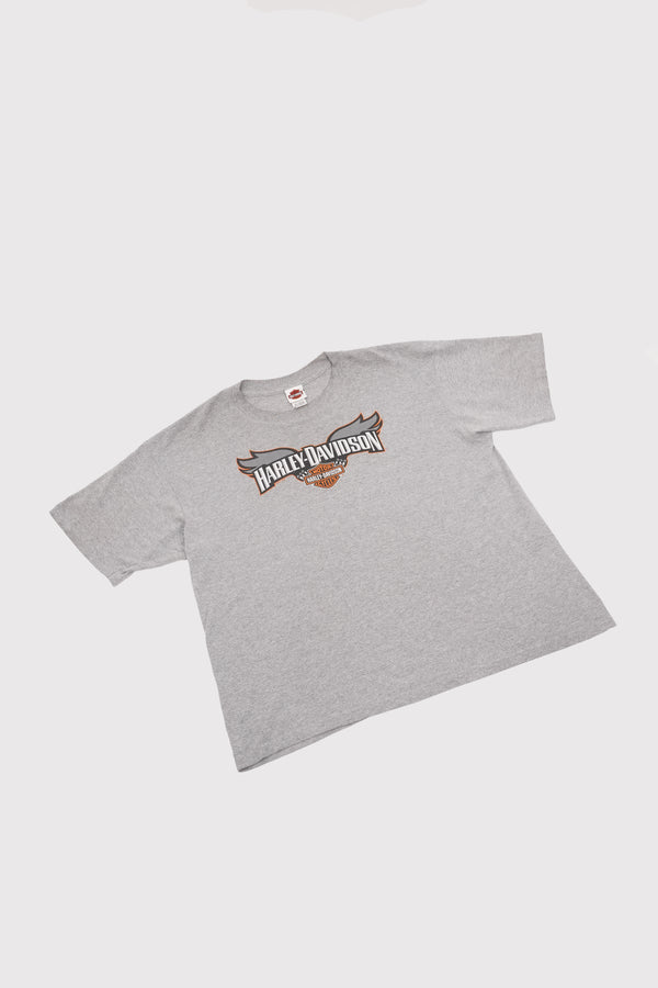 "HARLEY DAVIDSON" -Logo Print S/S Mesh Tee-
