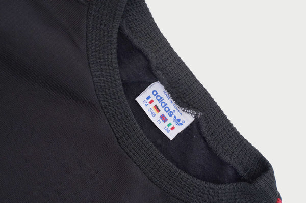 70's "adidas" -"ASPTT DIJON" Flocky Print C/N Sweat -