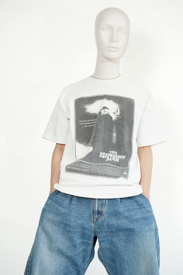 90's "FRUIT OF THE LOOM" -"ELEPHANT MAN" Movie Printed S/S Tee-