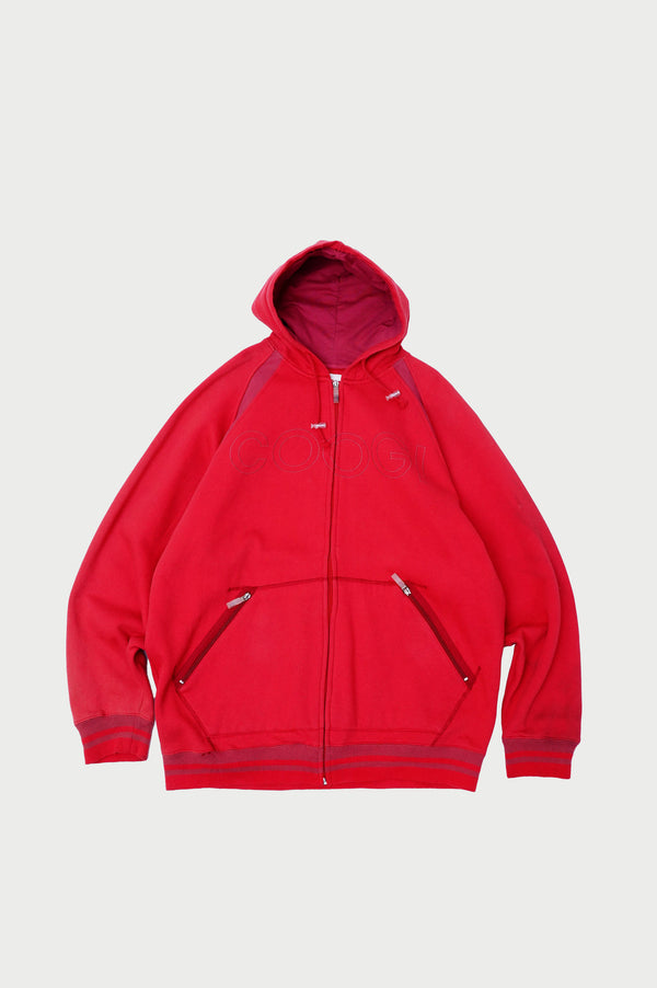 "COOGI" -Logo Embroidery Sweat Zip Parka-
