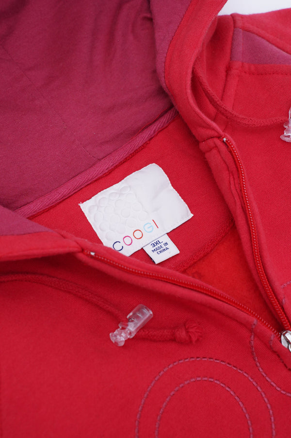 "COOGI" -Logo Embroidery Sweat Zip Parka-