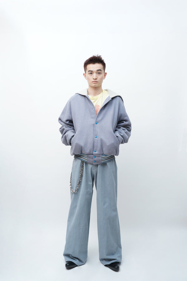 70's "GEM SPORTSWEAR" -Wool Hooded Stadium Jacket-
