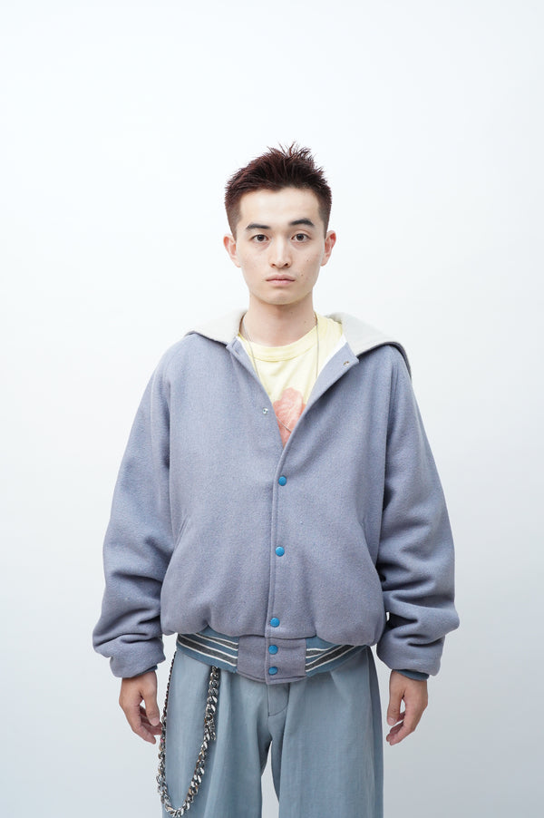 70's "GEM SPORTSWEAR" -Wool Hooded Stadium Jacket-