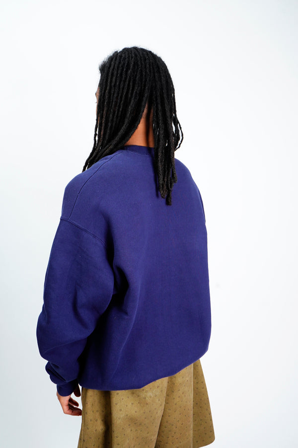 90's "FRUIT OF THE LOOM" -"MERCEDES" Logo Puff Print Crew Neck Sweat Shirt-