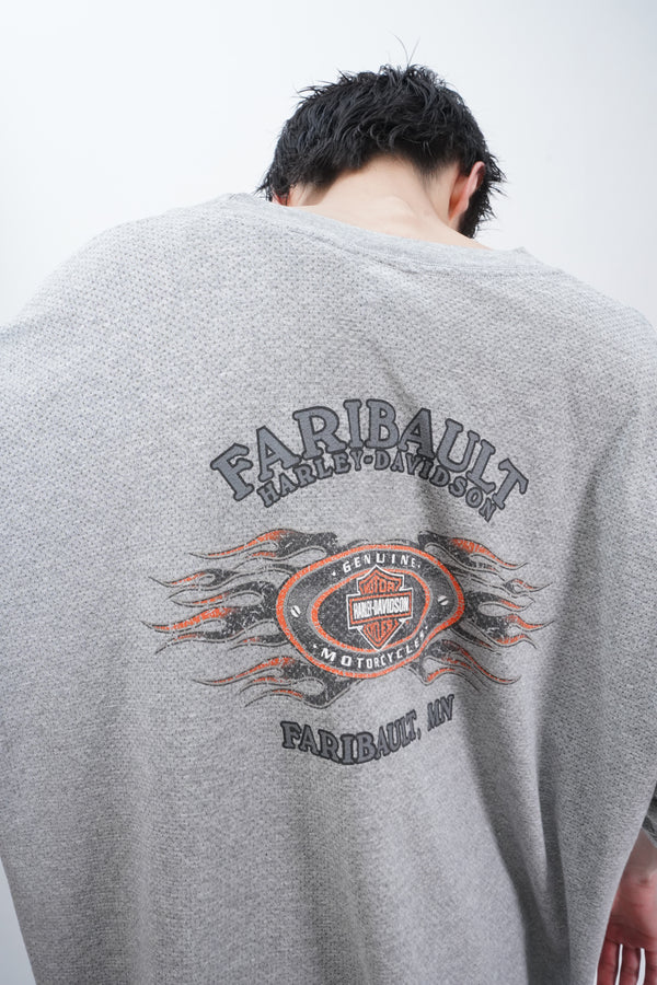"HARLEY DAVIDSON" -Logo Print S/S Mesh Tee-
