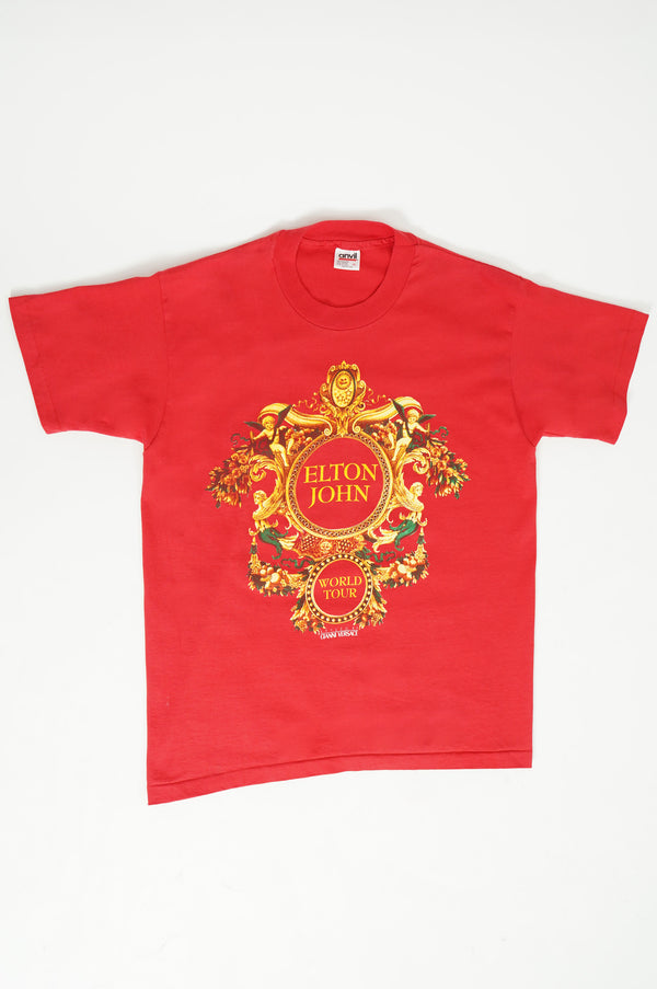 90's "ANVIL" -"ELTON JOHN" by Gianni Versace Printed Tee-