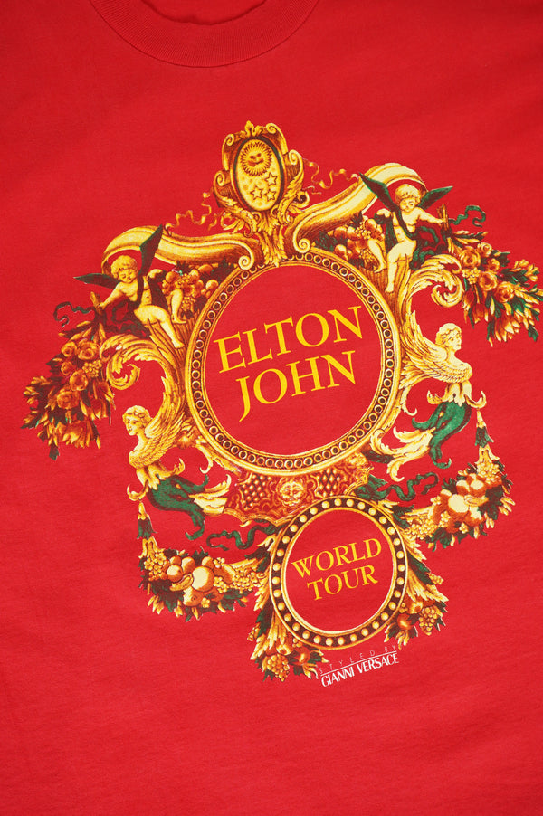 90's "ANVIL" -"ELTON JOHN" by Gianni Versace Printed Tee-