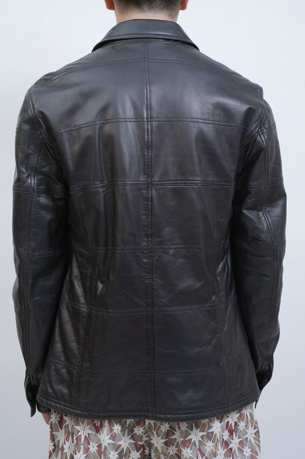 "ARMANI COLLEZIONI" -Lamb Leather Zip Jacket-