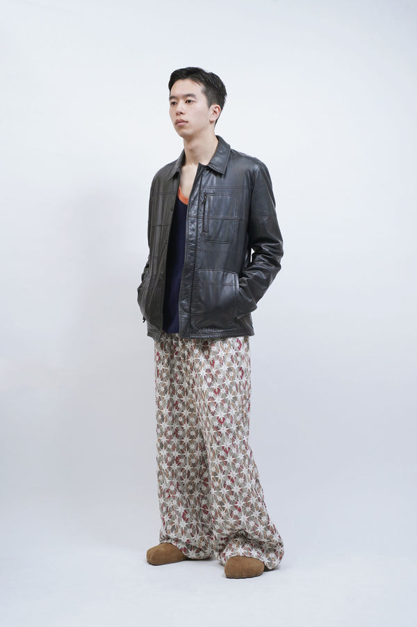 "ARMANI COLLEZIONI" -Lamb Leather Zip Jacket-