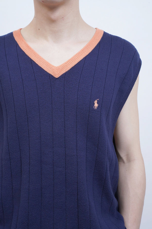 90's "POLO GOLF" -V/N Cotton Knit Vest-