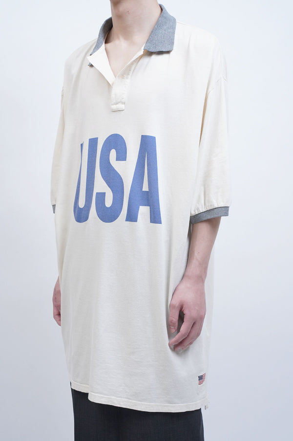 90's "POLO SPORT Ralph Lauren" -"USA" Printed S/S Polo Shirt-