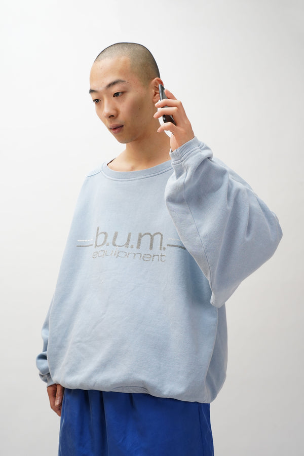 90's "b.u.m. equipment" -Logo Printed C/N Sweat-