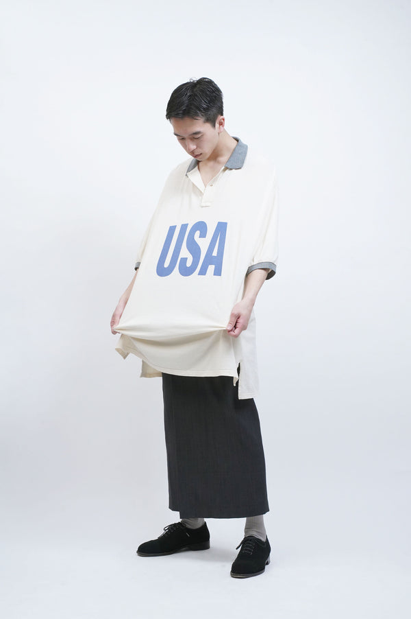 90's "POLO SPORT Ralph Lauren" -"USA" Printed S/S Polo Shirt-