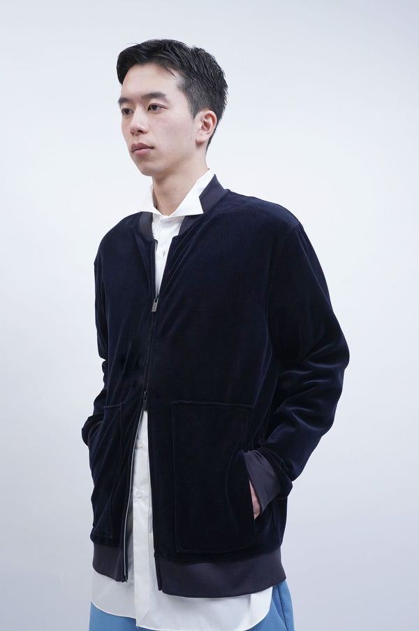"ARMANI COLLEZIONI" -Velour Zip Blouson-