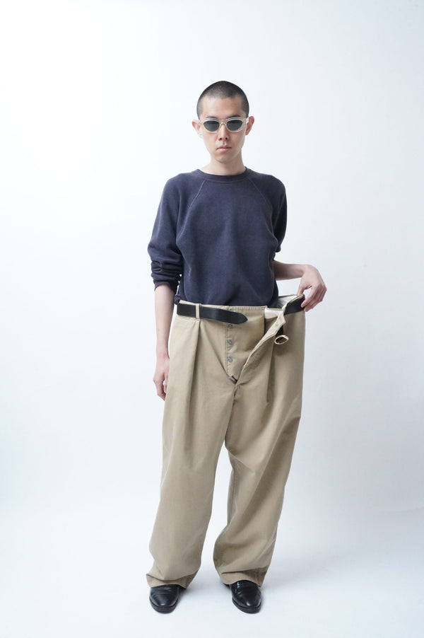 ALBARN -Distressed Resized Chino Trousers-
