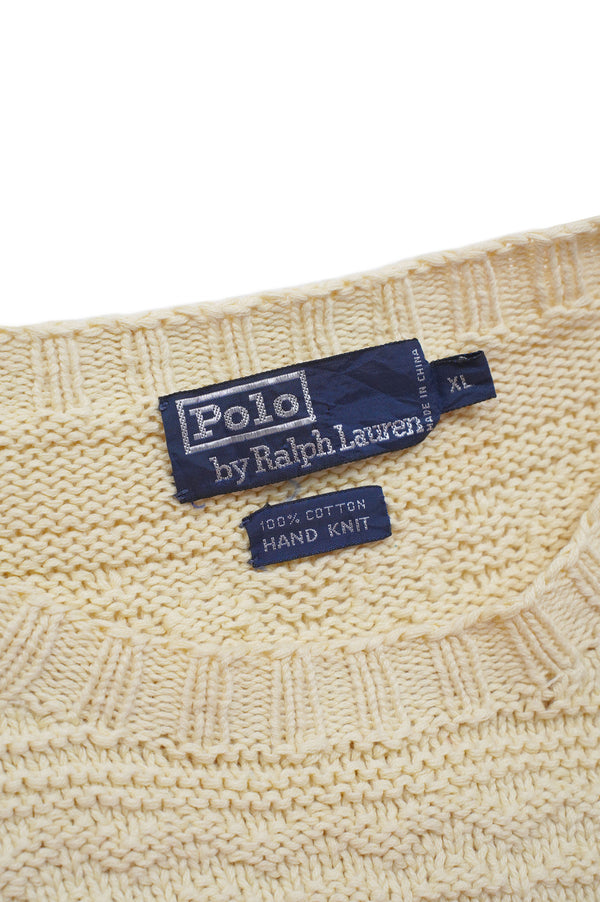 "Polo by Ralph Lauren" -Multi Color Border Cotton C/N Knit Sweater-