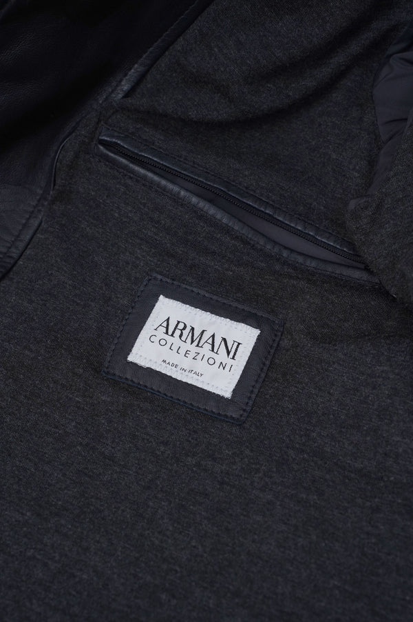 "ARMANI COLLEZIONI" -Lamb Leather Zip Jacket-