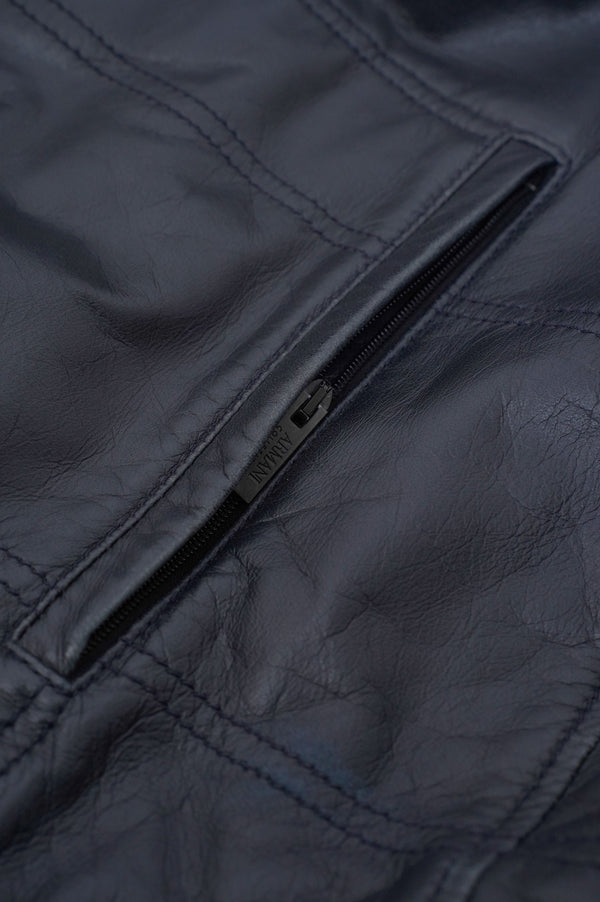 "ARMANI COLLEZIONI" -Lamb Leather Zip Jacket-